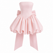 Imogen Clarke | Blush Pink Strapless Bubble Mini Dress
