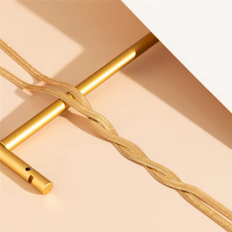 Oriana Veltri | Adjustable Snake Chain Lariat Necklace in Gold