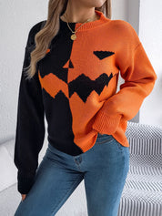 Carved Grin | Jack-o'-Lantern Halloween Sweater For Women