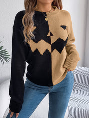 Carved Grin | Jack-o'-Lantern Halloween Sweater For Women