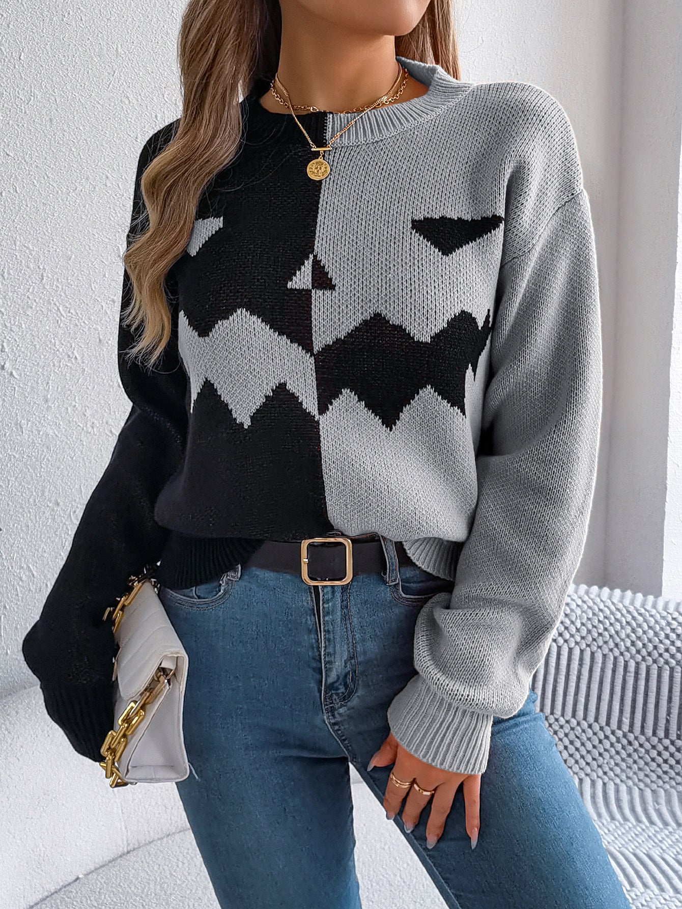 Carved Grin | Jack-o'-Lantern Halloween Sweater For Women
