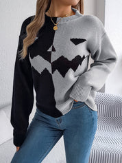 Carved Grin | Jack-o'-Lantern Halloween Sweater For Women