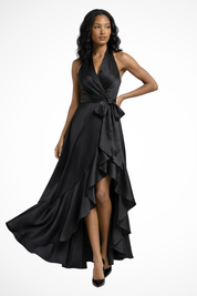 Isabelle Laurent | Satin Halter Maxi Dress For Women