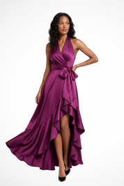 Isabelle Laurent | Satin Halter Maxi Dress For Women