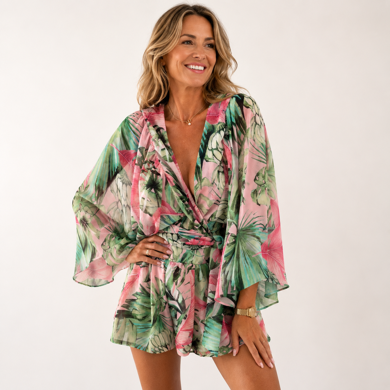 Isabelle_Monroe_Tropical_Floral_Playsuit_For_Women_model.png