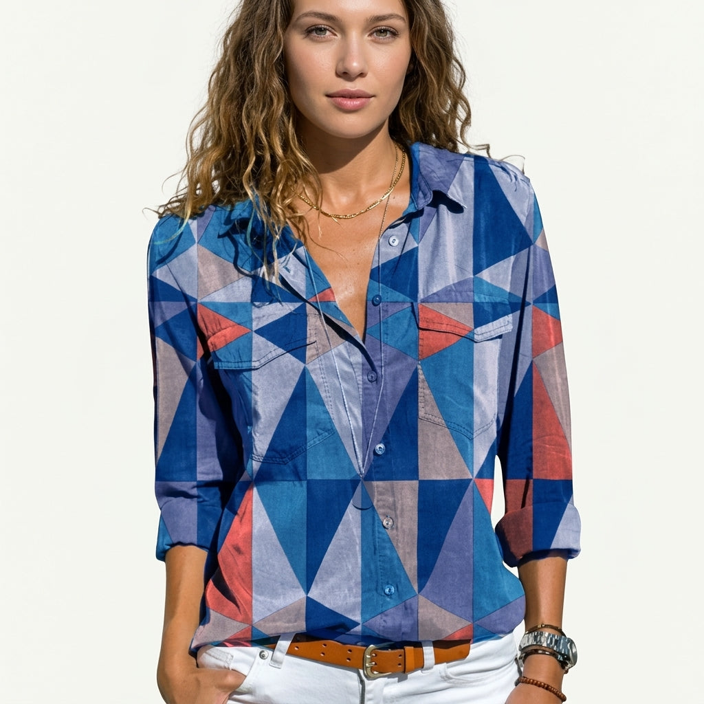 Isla Prendergast | Blouse rayée à manches longues avec poches poitrine