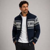 James Sinclair | Gilet zippé en maille à motif nordique