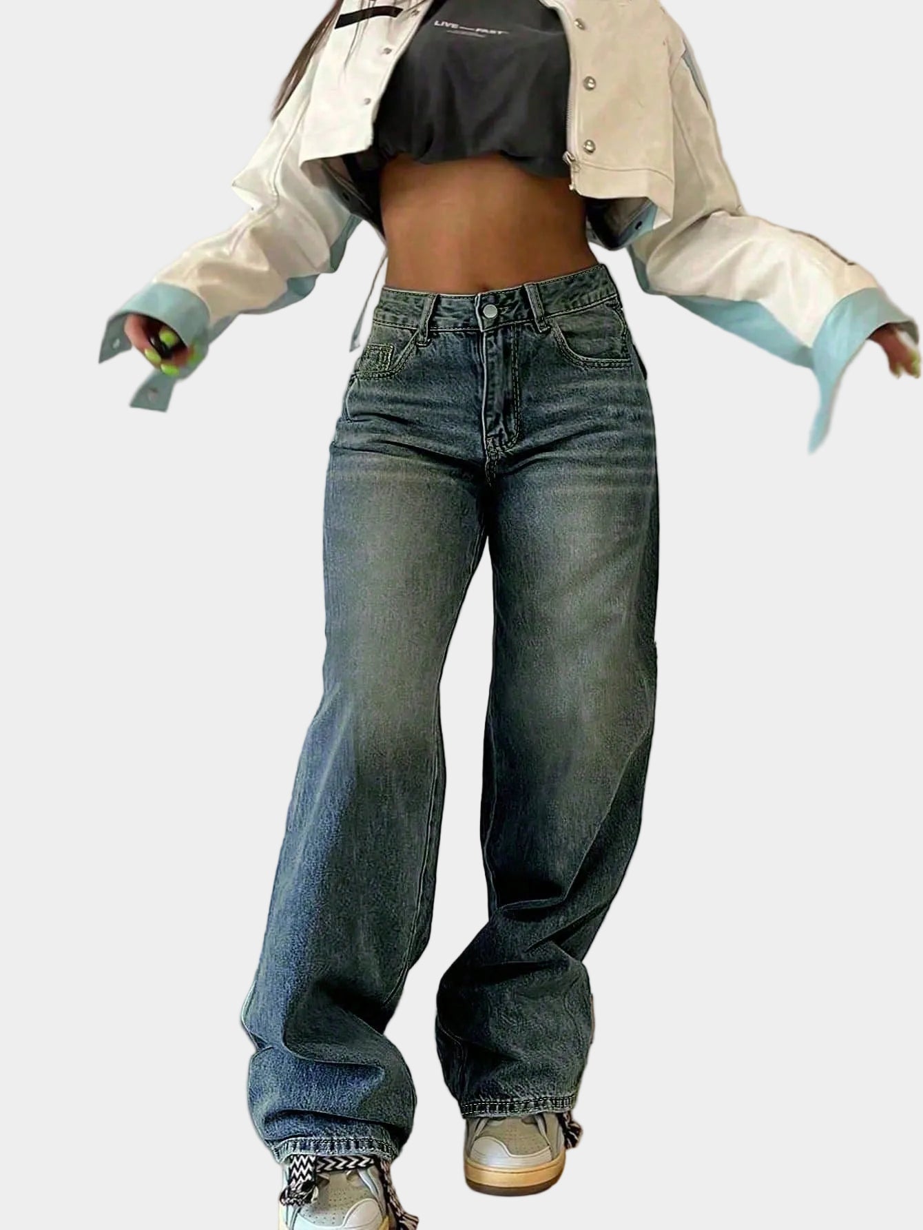 Catalina Vossemont | High-Waist Straight-Leg Light Blue Boyfriend Jeans