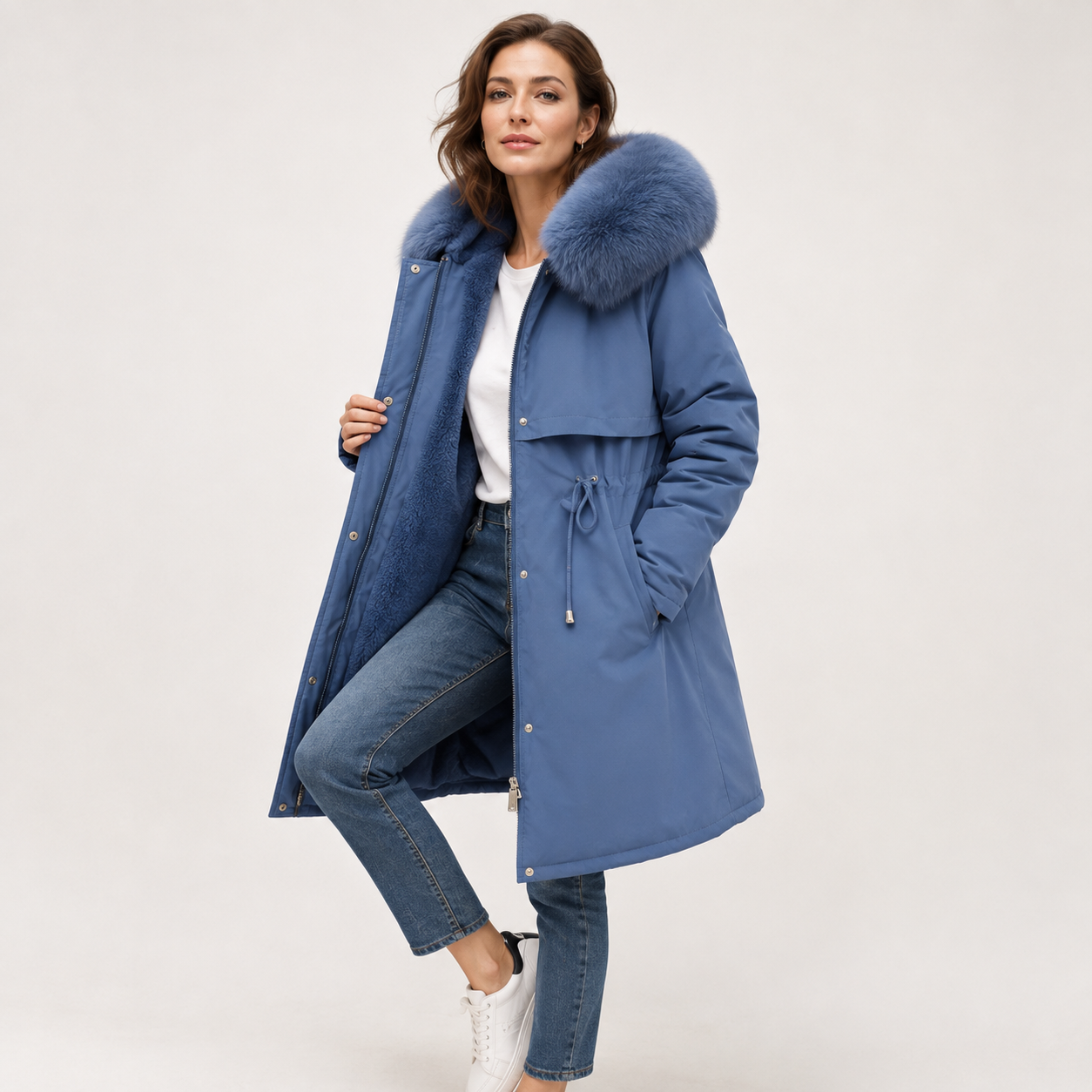 JosephineFairfaxBlueFauxFurHoodLonglinePufferCoat-model.png