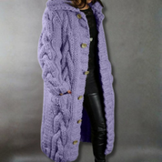 Naomi Pargeter | Chunky Cable Knit Coat With Hood