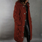 Naomi Pargeter | Chunky Cable Knit Coat With Hood