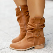 Matilda Jones | Slouchy Faux Suede Ankle Boots in Taupe