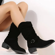 Matilda Jones | Slouchy Faux Suede Ankle Boots in Taupe