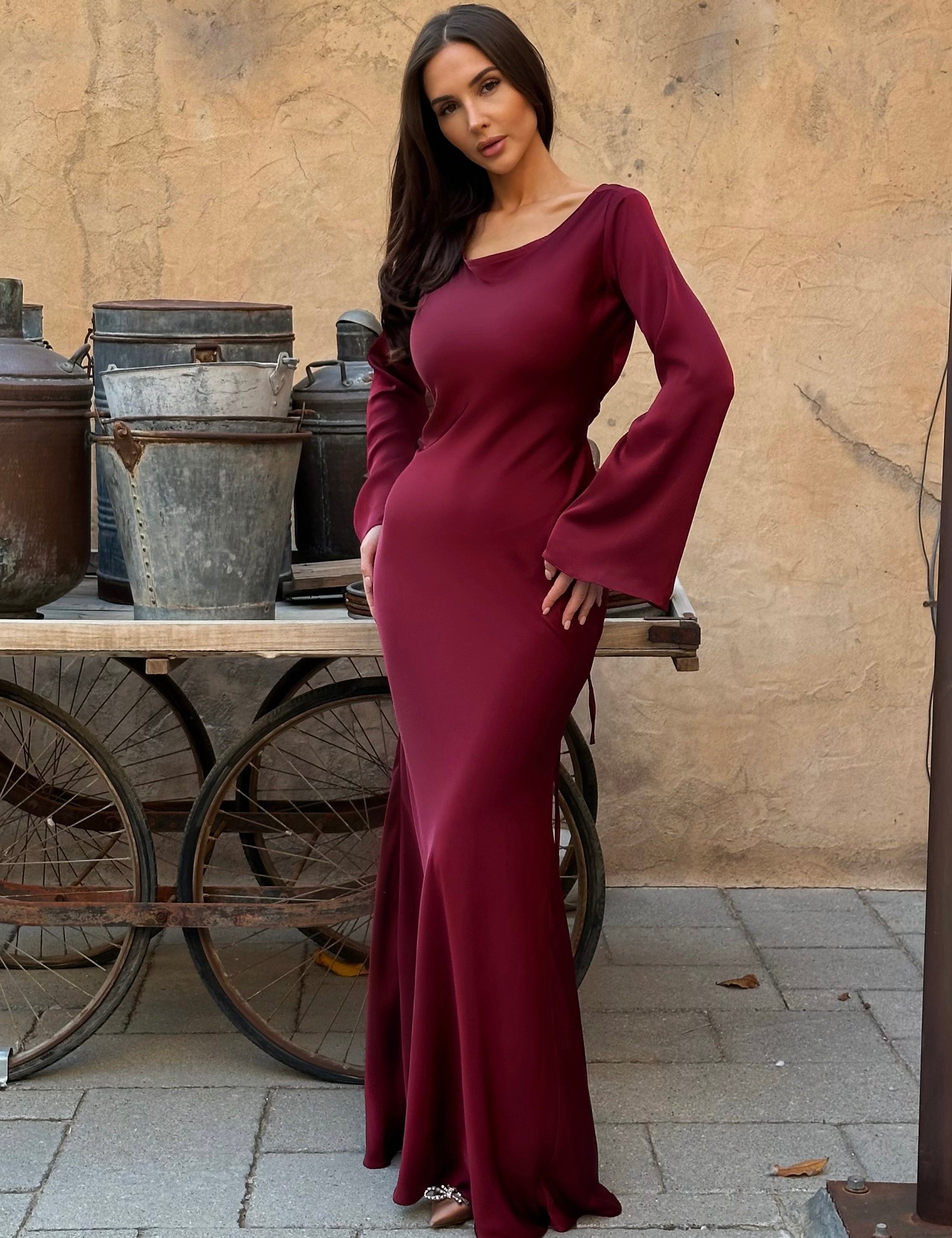 Arabella Sinclair | Elegant Satin Maxi Dress For Women