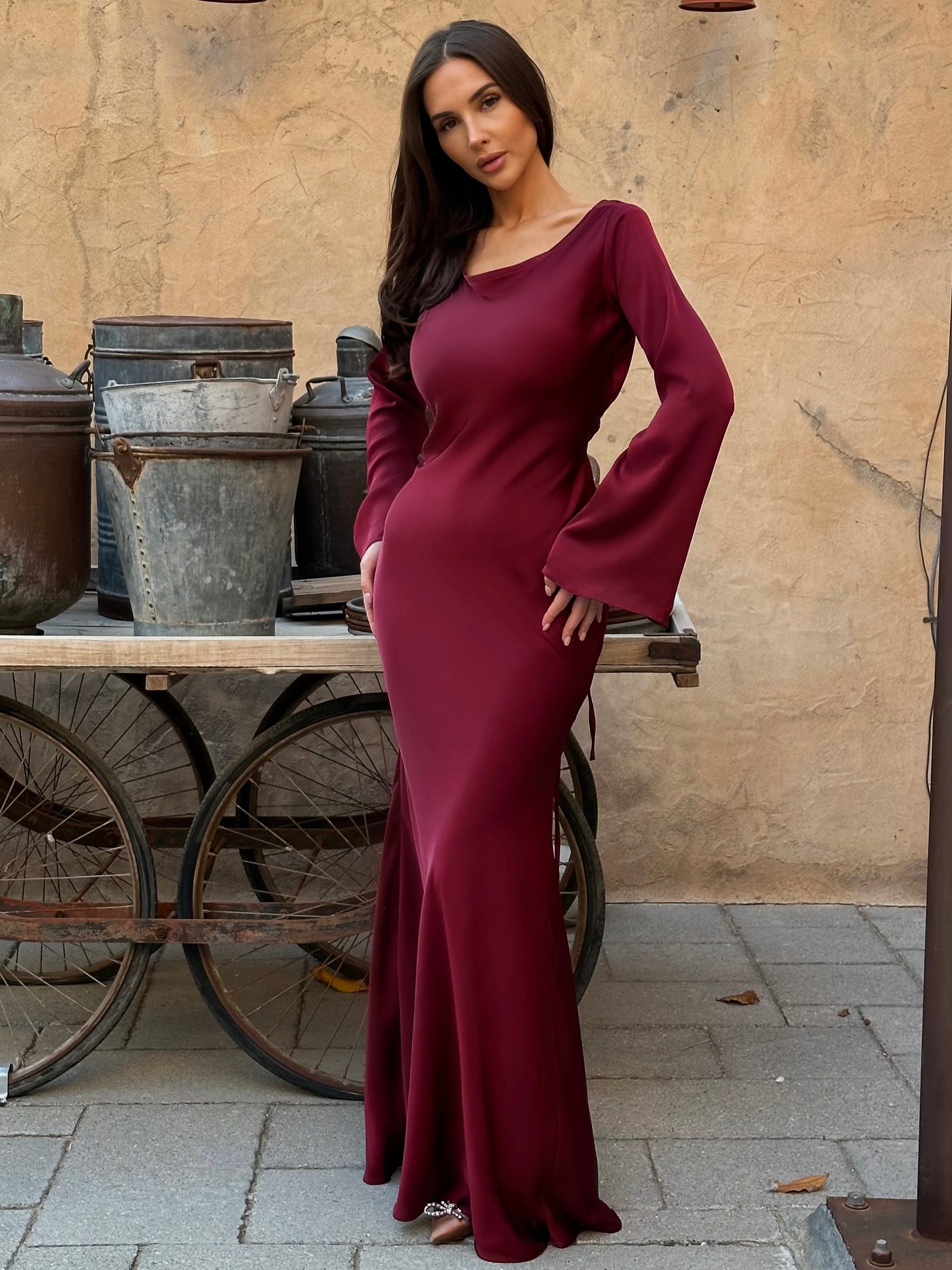 Arabella Sinclair | Elegant Satin Maxi Dress For Women