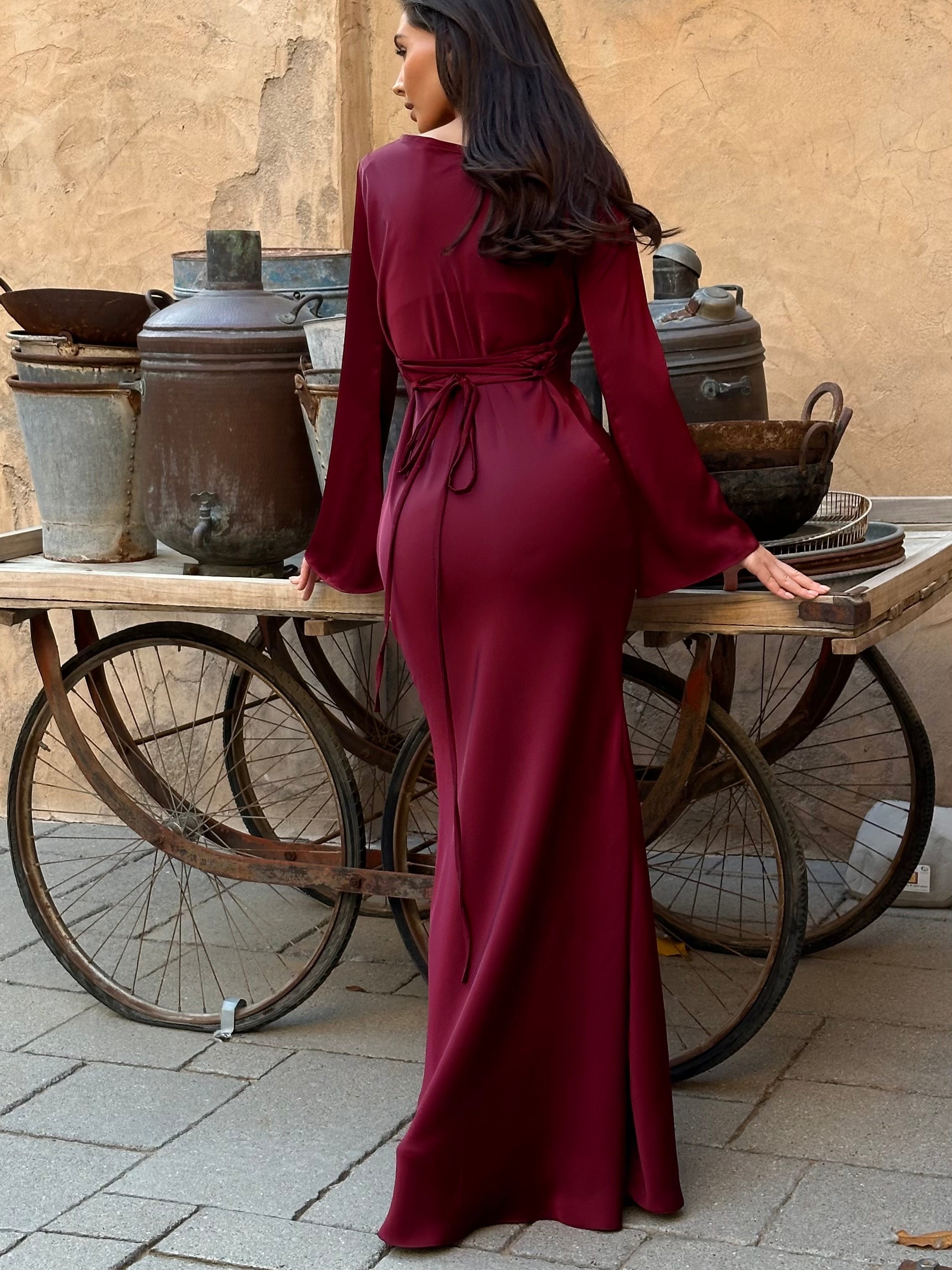 Arabella Sinclair | Elegant Satin Maxi Dress For Women