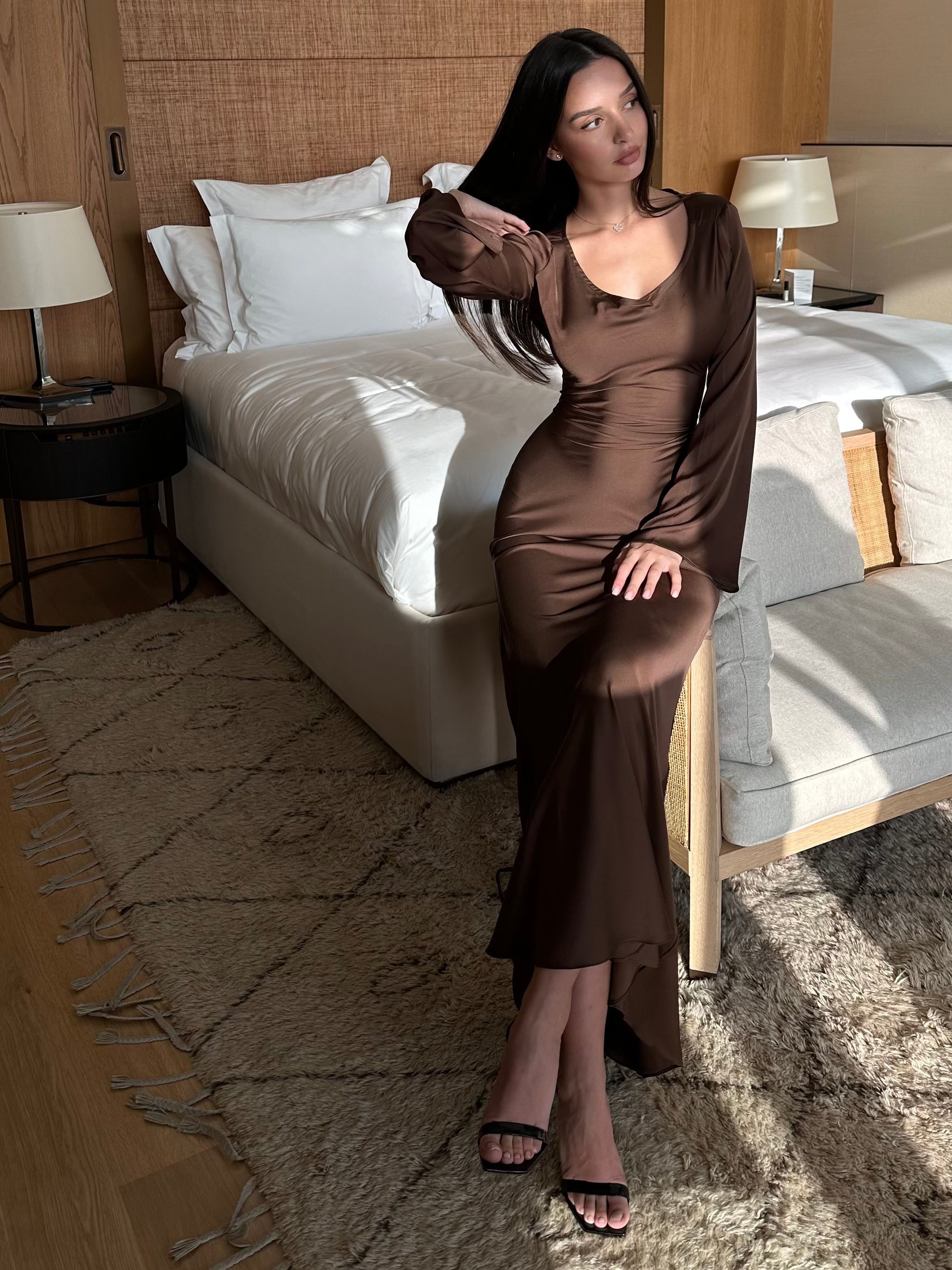 Arabella Sinclair | Elegant Satin Maxi Dress For Women