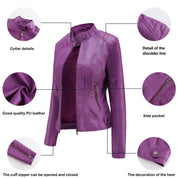 Dominique Ferrara | Slim Fit Black Faux Leather Biker Jacket
