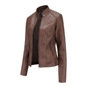 Dominique Ferrara | Slim Fit Black Faux Leather Biker Jacket