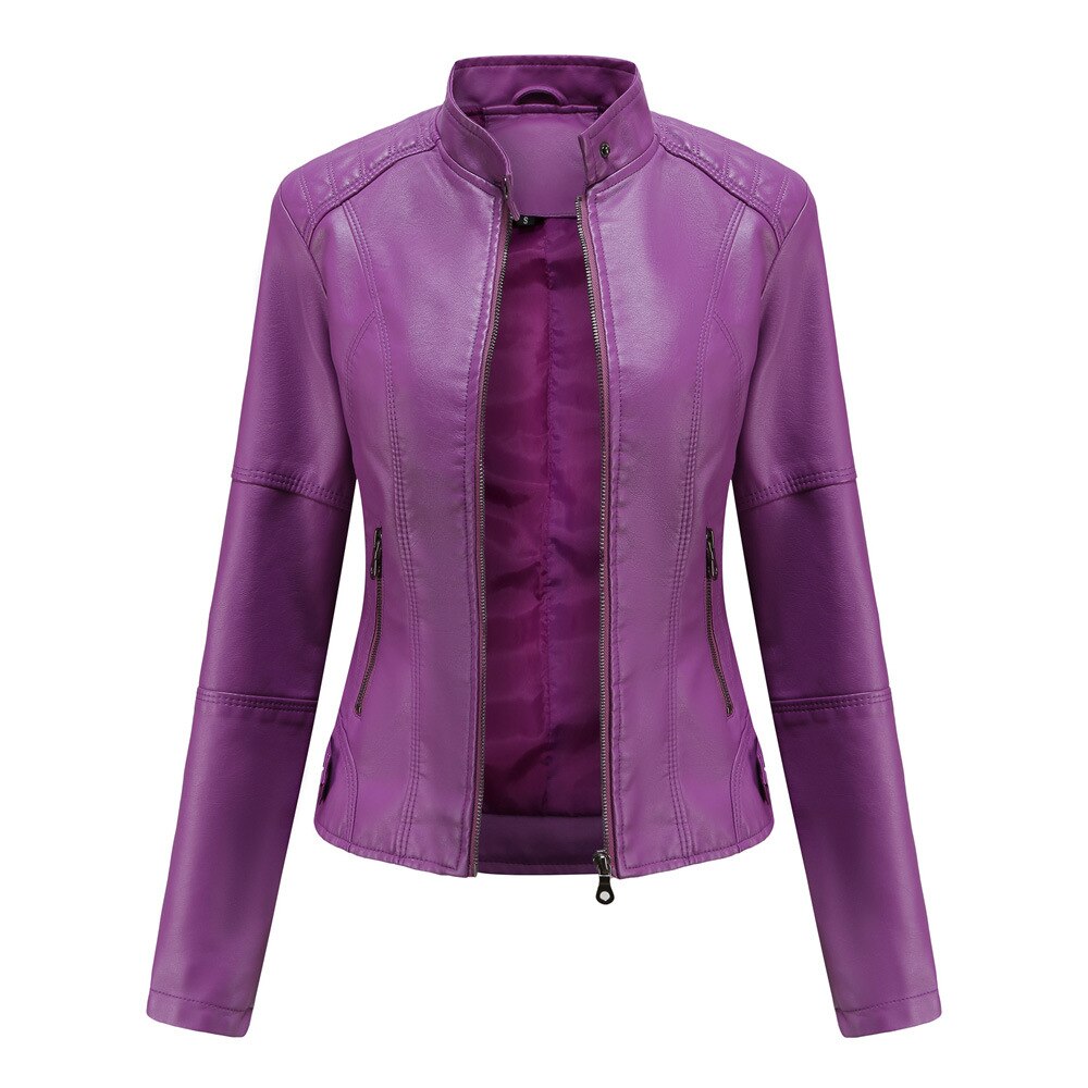Dominique Ferrara | Slim Fit Black Faux Leather Biker Jacket