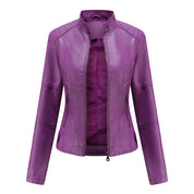 Dominique Ferrara | Slim Fit Black Faux Leather Biker Jacket
