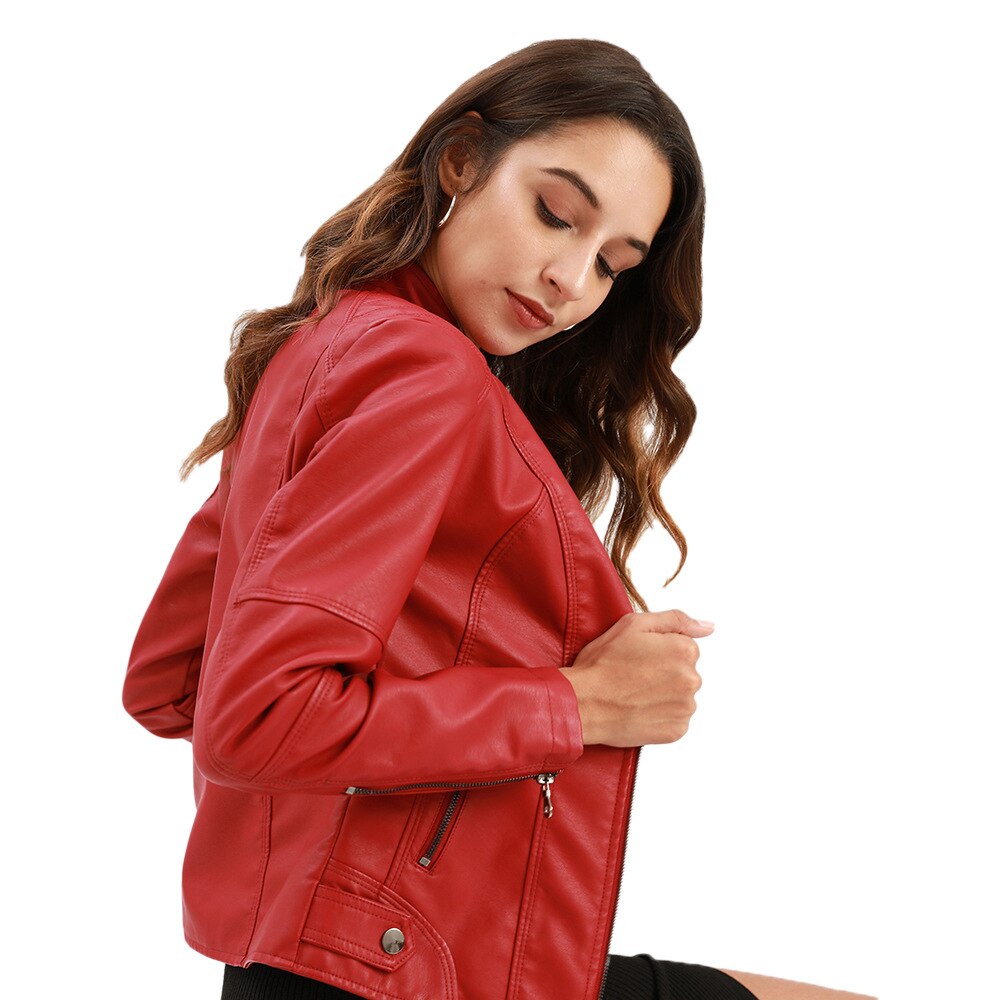 Dominique Ferrara | Slim Fit Black Faux Leather Biker Jacket