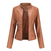 Dominique Ferrara | Slim Fit Black Faux Leather Biker Jacket