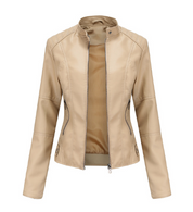 Dominique Ferrara | Slim Fit Black Faux Leather Biker Jacket