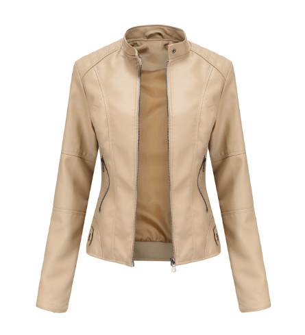 Dominique Ferrara | Slim Fit Black Faux Leather Biker Jacket