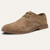 Bastian Renoire | Brown Suede Lace-Up Oxford Shoes for Men