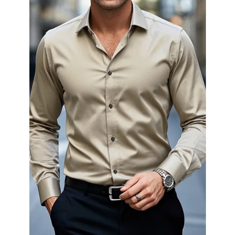Bastian Fontaine | Slim Fit Blue Business Shirt for Men