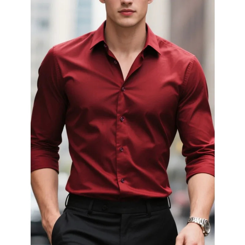 Bastian Fontaine | Slim Fit Blue Business Shirt for Men
