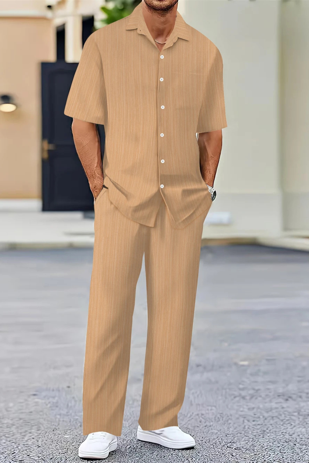 Dorian Ashworth | Black Stripe Relaxed Co-Ord Set for Men