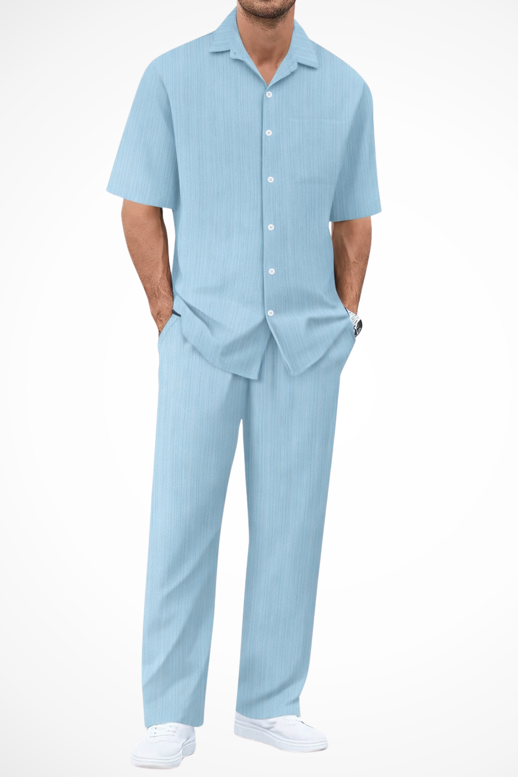 Dorian Ashworth | Black Stripe Relaxed Co-Ord Set for Men