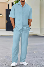 Dorian Ashworth | Black Stripe Relaxed Co-Ord Set for Men