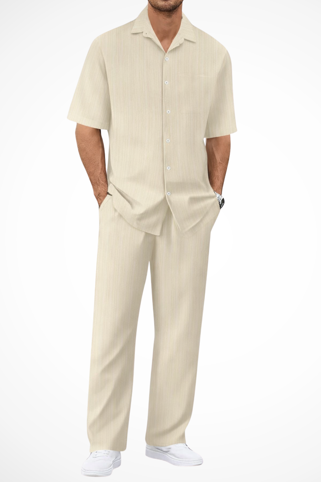 Dorian Ashworth | Black Stripe Relaxed Co-Ord Set for Men