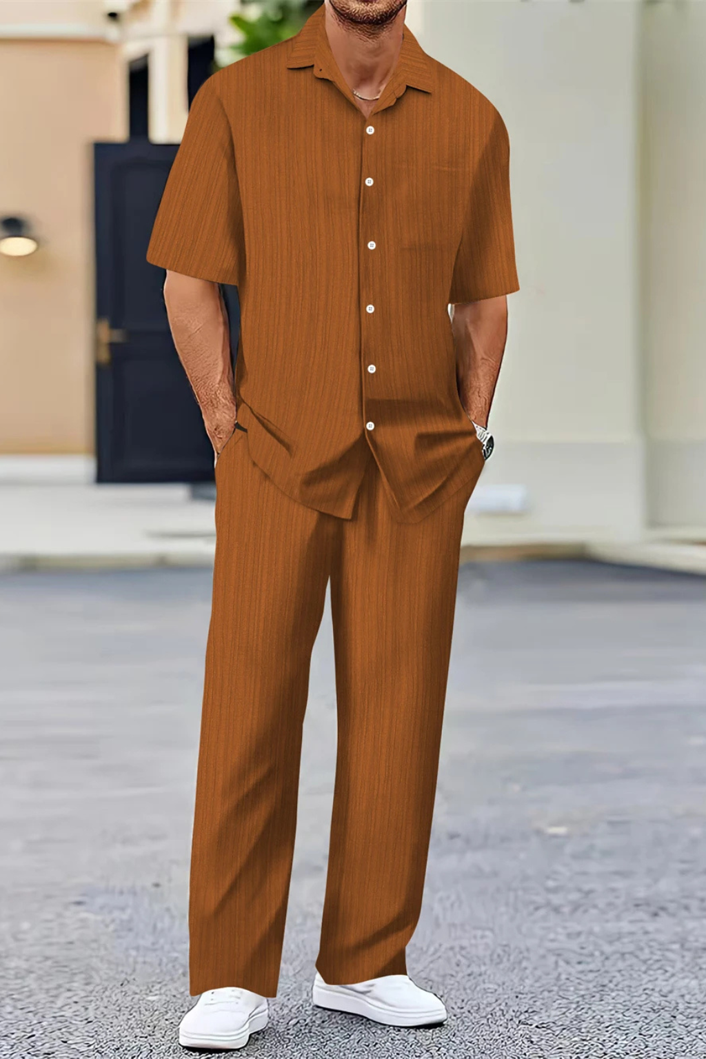 Dorian Ashworth | Black Stripe Relaxed Co-Ord Set for Men