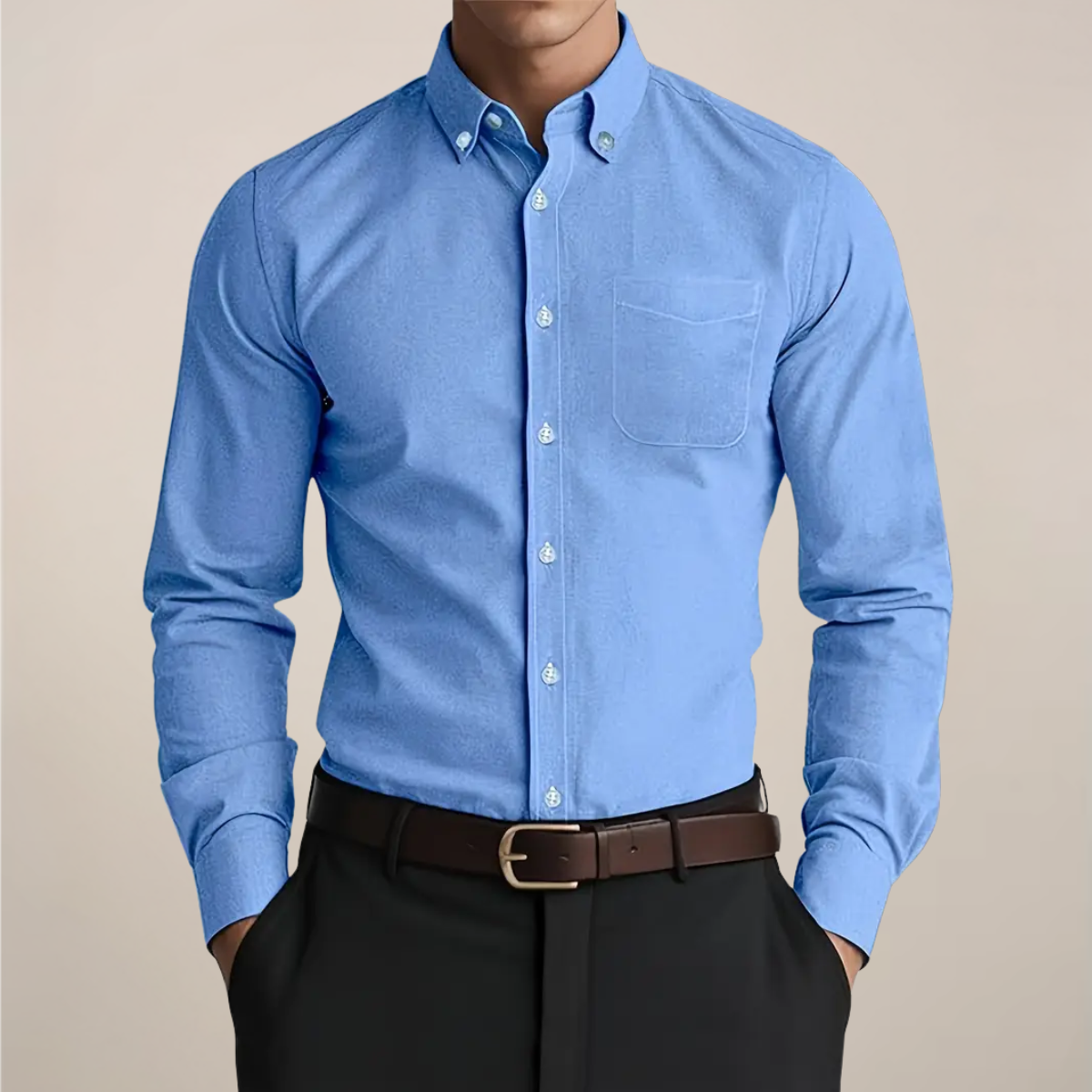 Edmund Blackstone | Tailored White Oxford Shirt for Men
