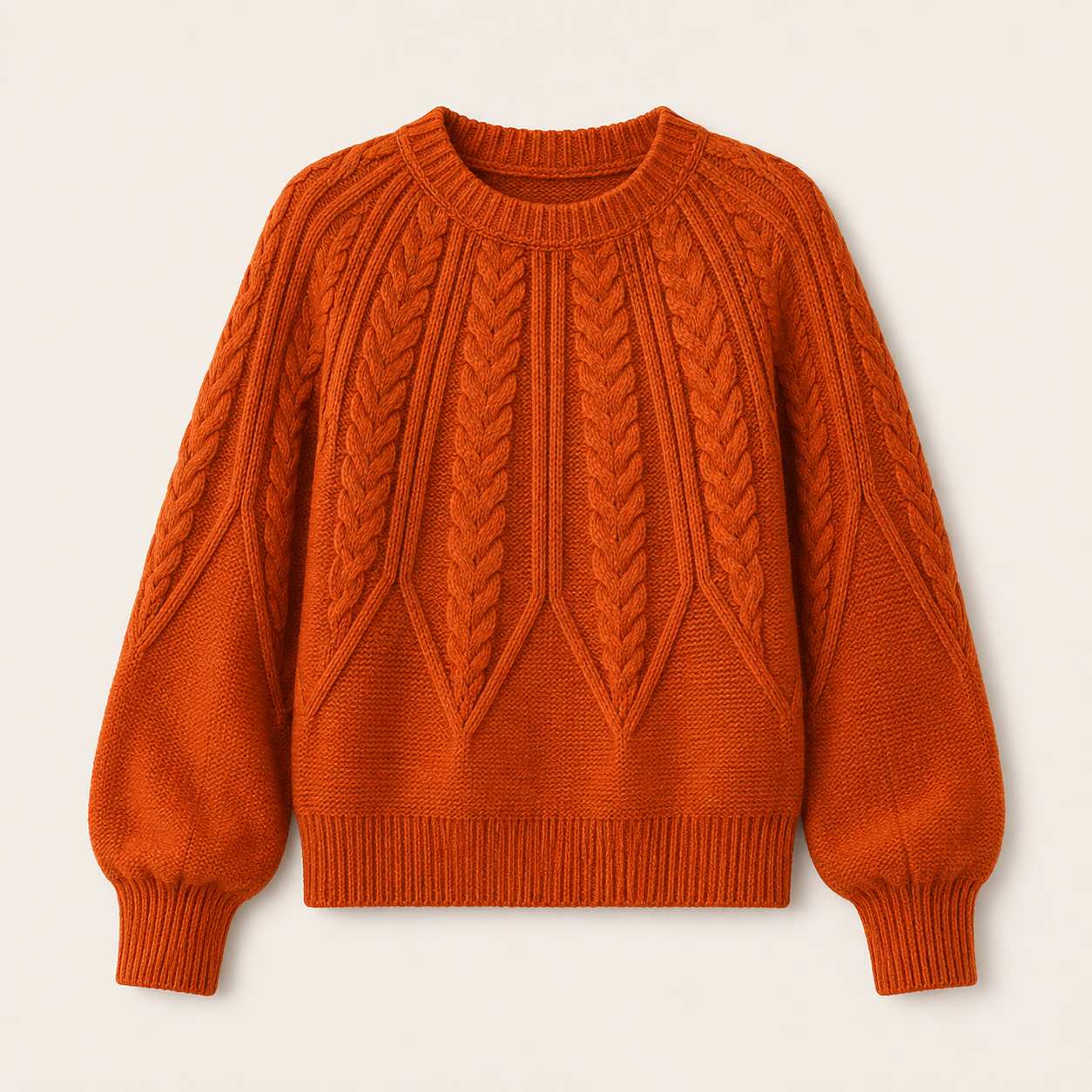 Lydia Campbell | Burnt Orange Cable Knit Sweater