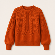 Lydia Campbell | Burnt Orange Cable Knit Sweater