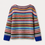 Lydia Campbell | Multicolour Stripe Knit Sweater with Ribbed Cuffs