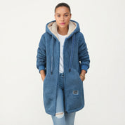 Lydia Clarke | Fleece Hooded Jacket With Drawstring Hood