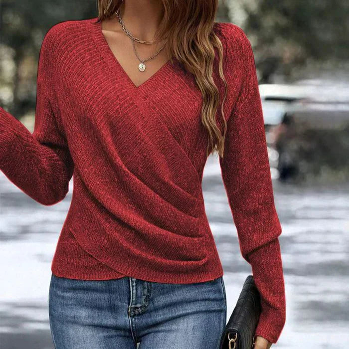 Eleanor Wilson | Draped Wrap-Front Knit Top