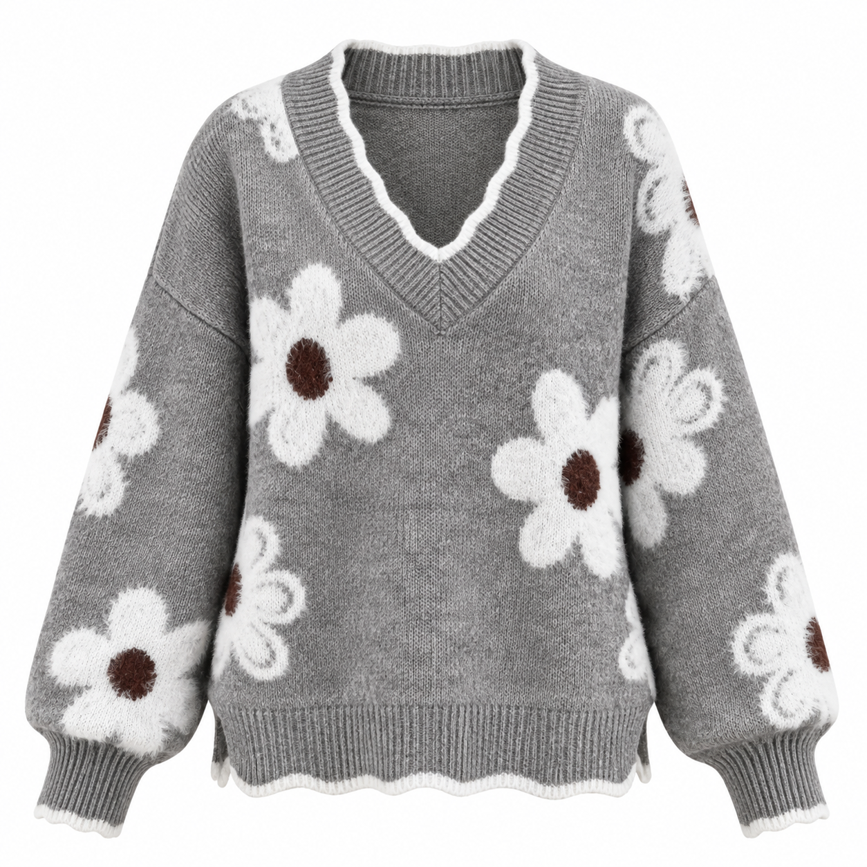 Margot Fenwick | Floral Print Sweater With Side Slits