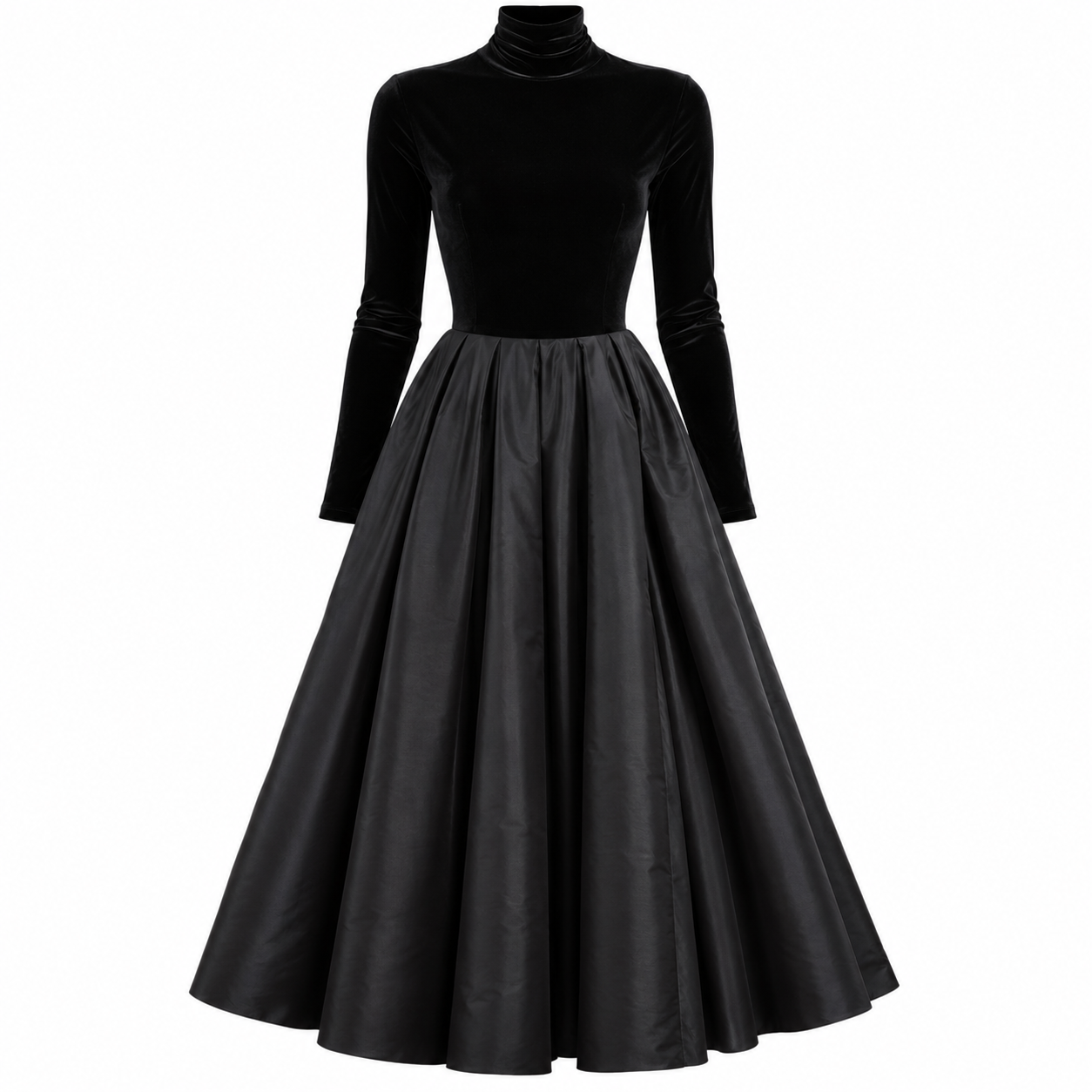 Marianne Whitfield | Robe habillée en velours satiné à encolure montante