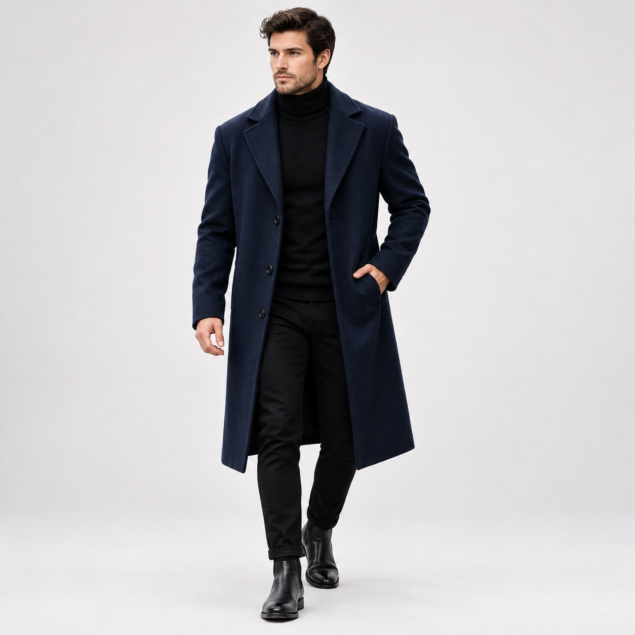Matilda Harrison | Navy Tailored Longline Overcoat