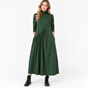 Matilda Prentiss | Green Mock Neck Maxi Dress