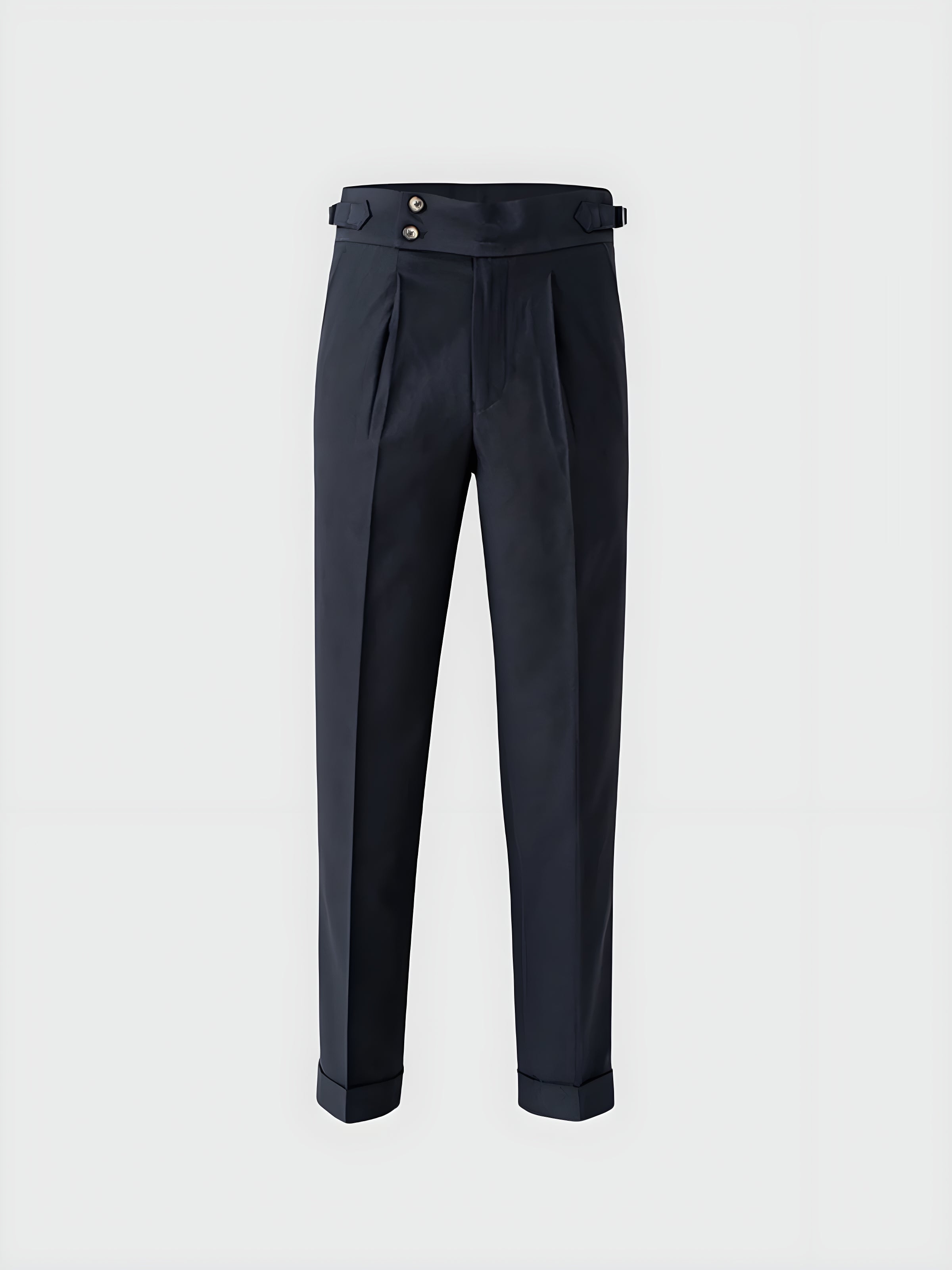 Florian Deschamps | Navy High-Waist Tailored Trousers for Men