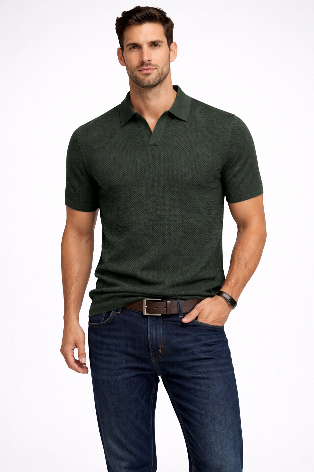 Matteo Bellini | Textured Polo Shirt For Men