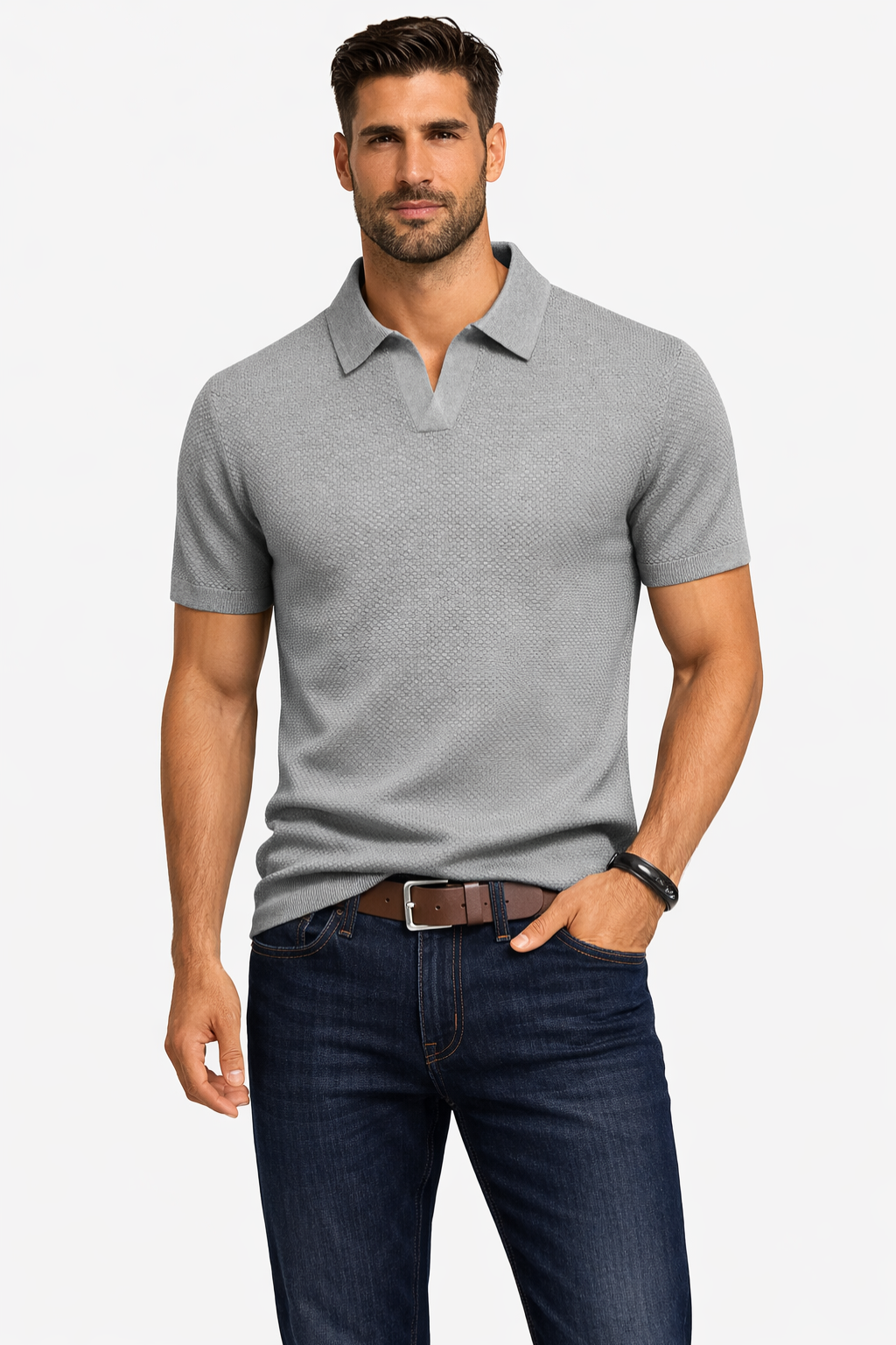 Matteo Bellini | Textured Polo Shirt For Men